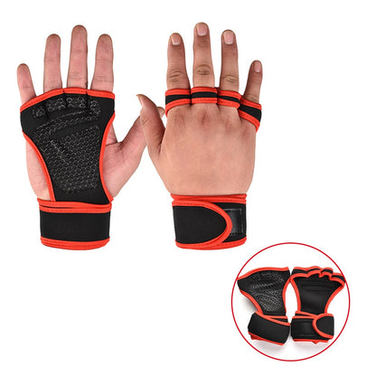 1 Pairs Weightlifting Training Gloves for Men Women Fitness Sports Body Building Gymnastics Gym Hand Wrist Palm Protector Gloves