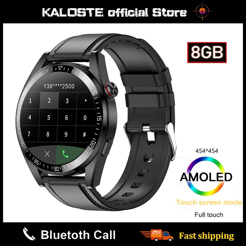 2023 New 454*454 Screen Smart Watch Always Display The Time Bluetooth Call Local Music Smartwatch For Mens Android TWS Earphones