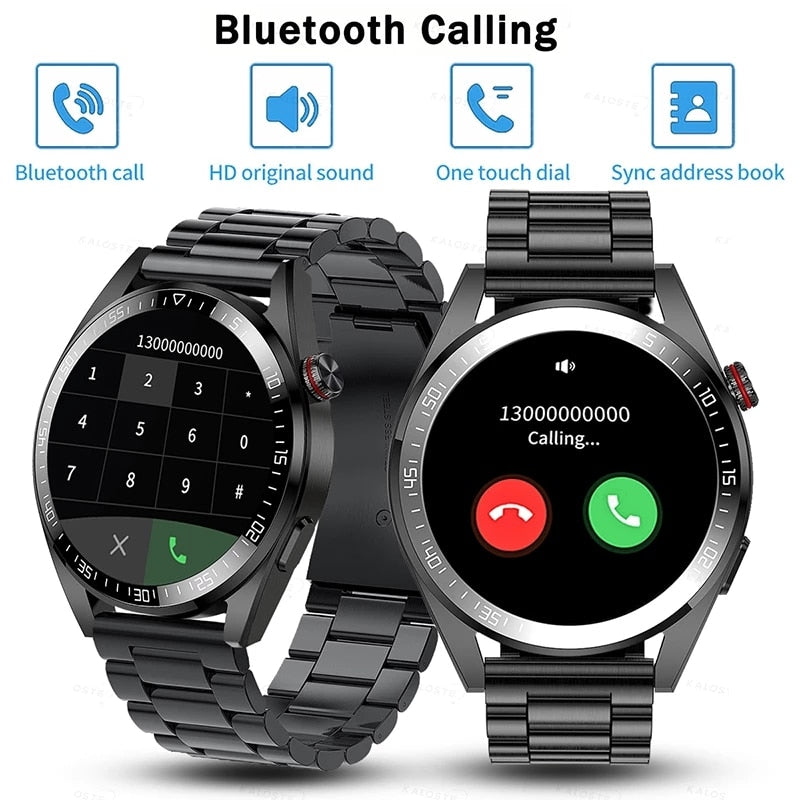 2023 New 454*454 Screen Smart Watch Always Display The Time Bluetooth Call Local Music Smartwatch For Mens Android TWS Earphones