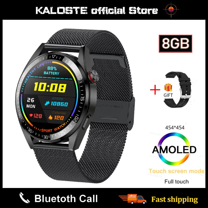 2023 New 454*454 Screen Smart Watch Always Display The Time Bluetooth Call Local Music Smartwatch For Mens Android TWS Earphones