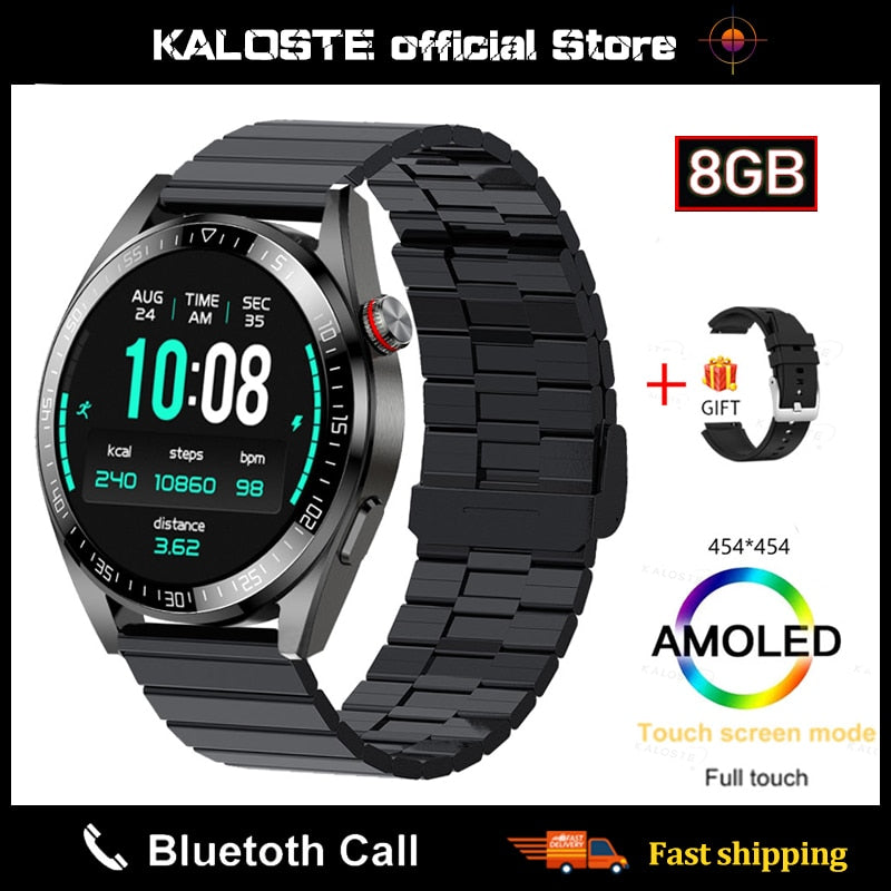 2023 New 454*454 Screen Smart Watch Always Display The Time Bluetooth Call Local Music Smartwatch For Mens Android TWS Earphones