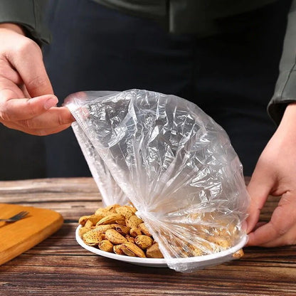 100pcs Disposable Food Cover  Plastic Wrap Elastic Food Lids For Fruit Bowls Cups  Caps Storage Kitchen Fresh Keeping  Saver Bag