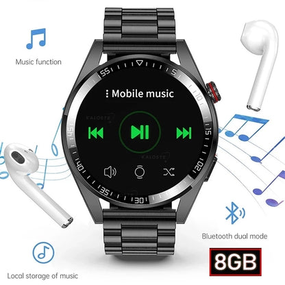 2023 New 454*454 Screen Smart Watch Always Display The Time Bluetooth Call Local Music Smartwatch For Mens Android TWS Earphones