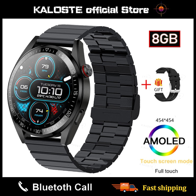 2023 New 454*454 Screen Smart Watch Always Display The Time Bluetooth Call Local Music Smartwatch For Mens Android TWS Earphones