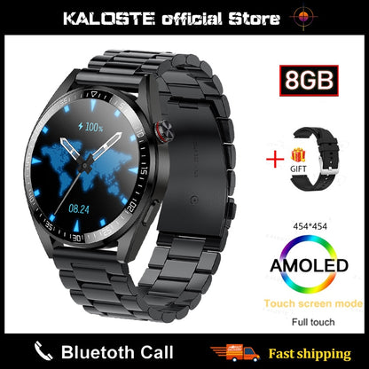 2023 New 454*454 Screen Smart Watch Always Display The Time Bluetooth Call Local Music Smartwatch For Mens Android TWS Earphones