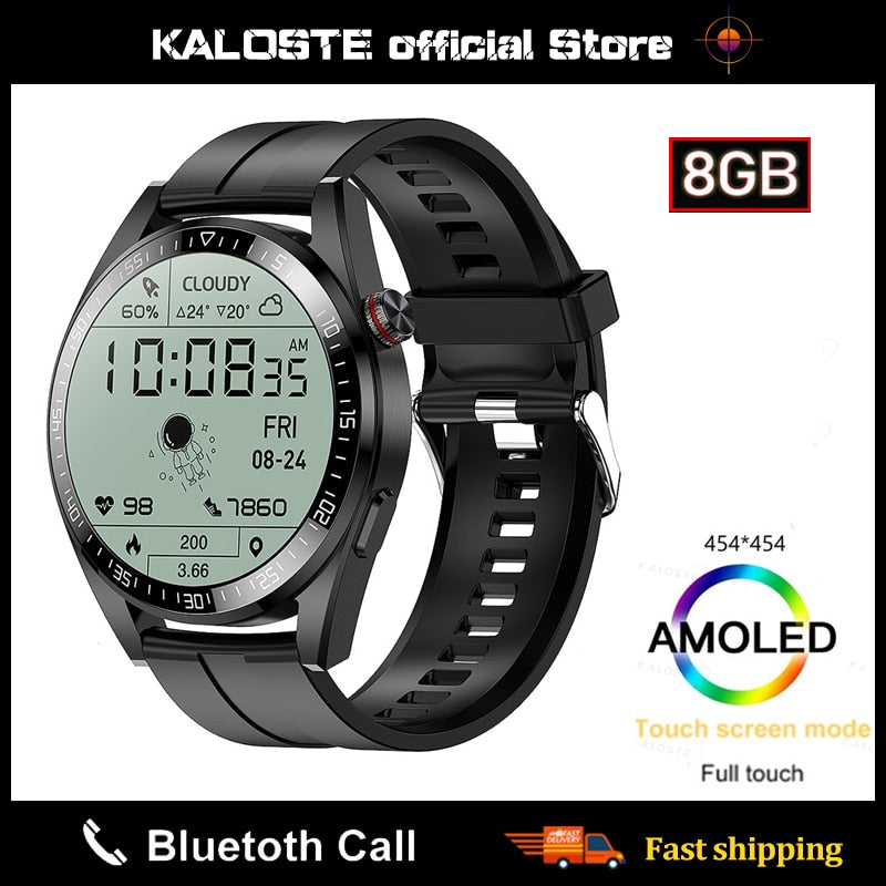 2023 New 454*454 Screen Smart Watch Always Display The Time Bluetooth Call Local Music Smartwatch For Mens Android TWS Earphones