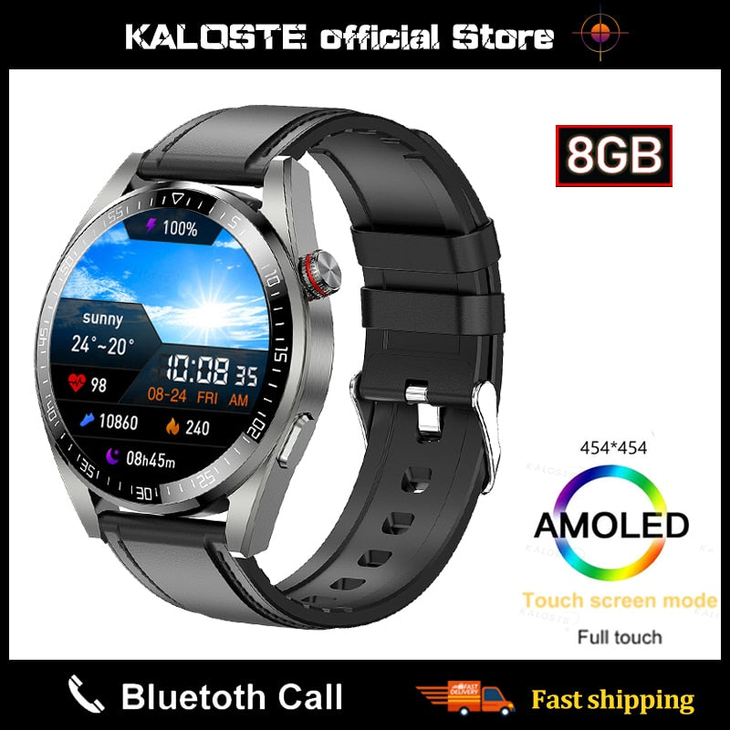 2023 New 454*454 Screen Smart Watch Always Display The Time Bluetooth Call Local Music Smartwatch For Mens Android TWS Earphones